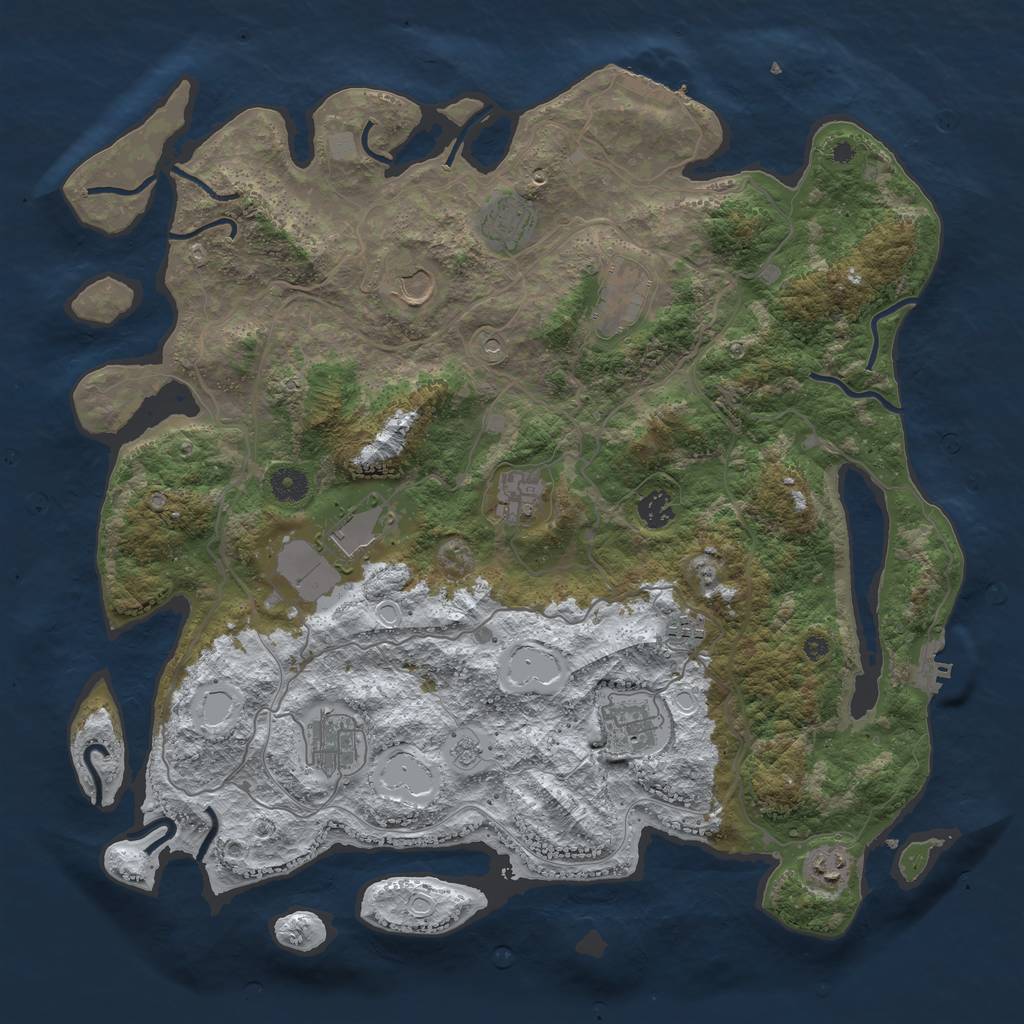 Rust Map: Procedural Map, Size: 4250, Seed: 1723568996, 19 Monuments