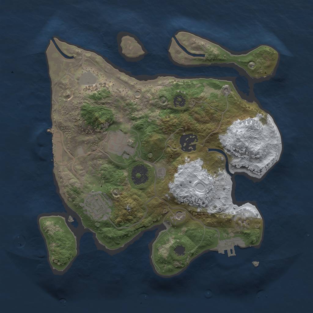 Rust Map: Procedural Map, Size: 2500, Seed: 101346667, 11 Monuments