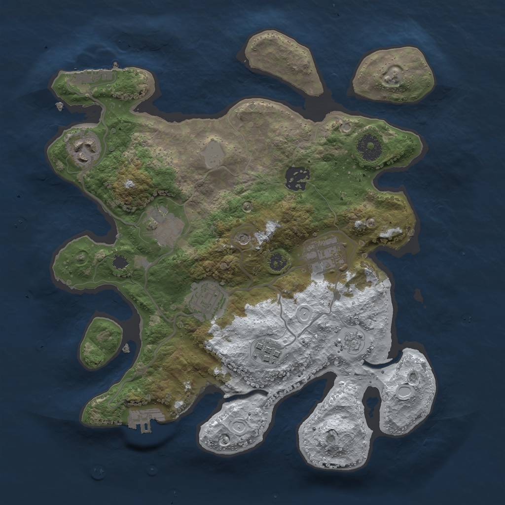 Rust Map: Procedural Map, Size: 3000, Seed: 1532804167, 15 Monuments