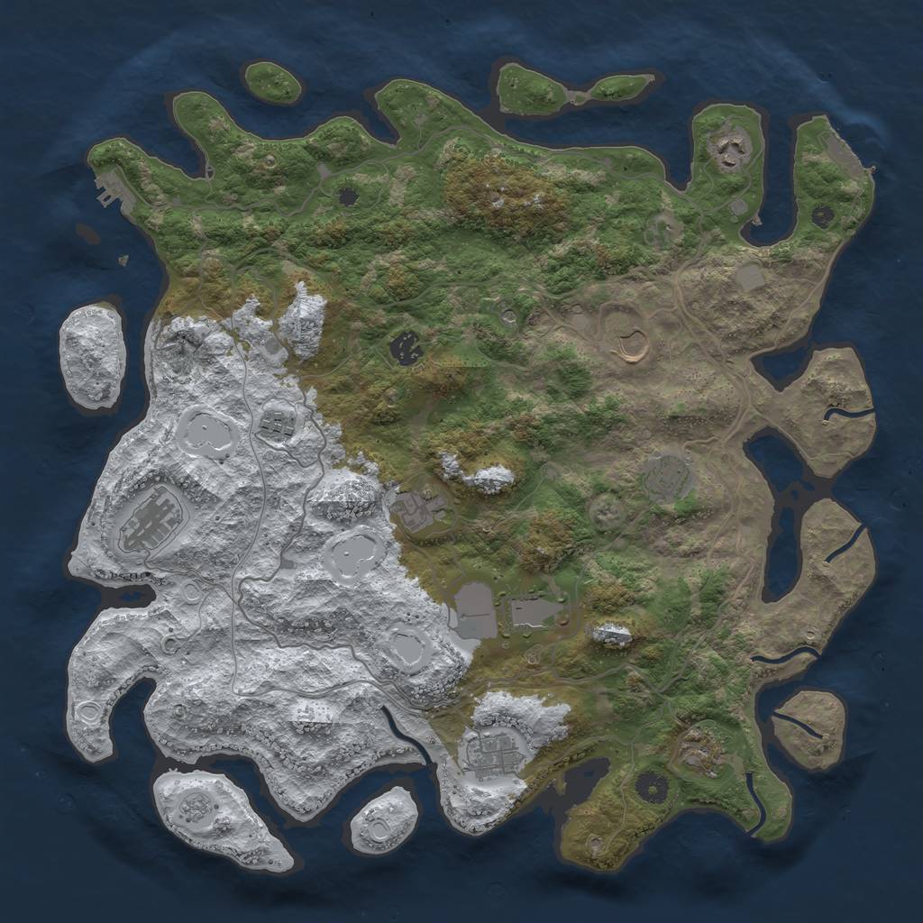 Rust Map: Procedural Map, Size: 4250, Seed: 40032, 19 Monuments