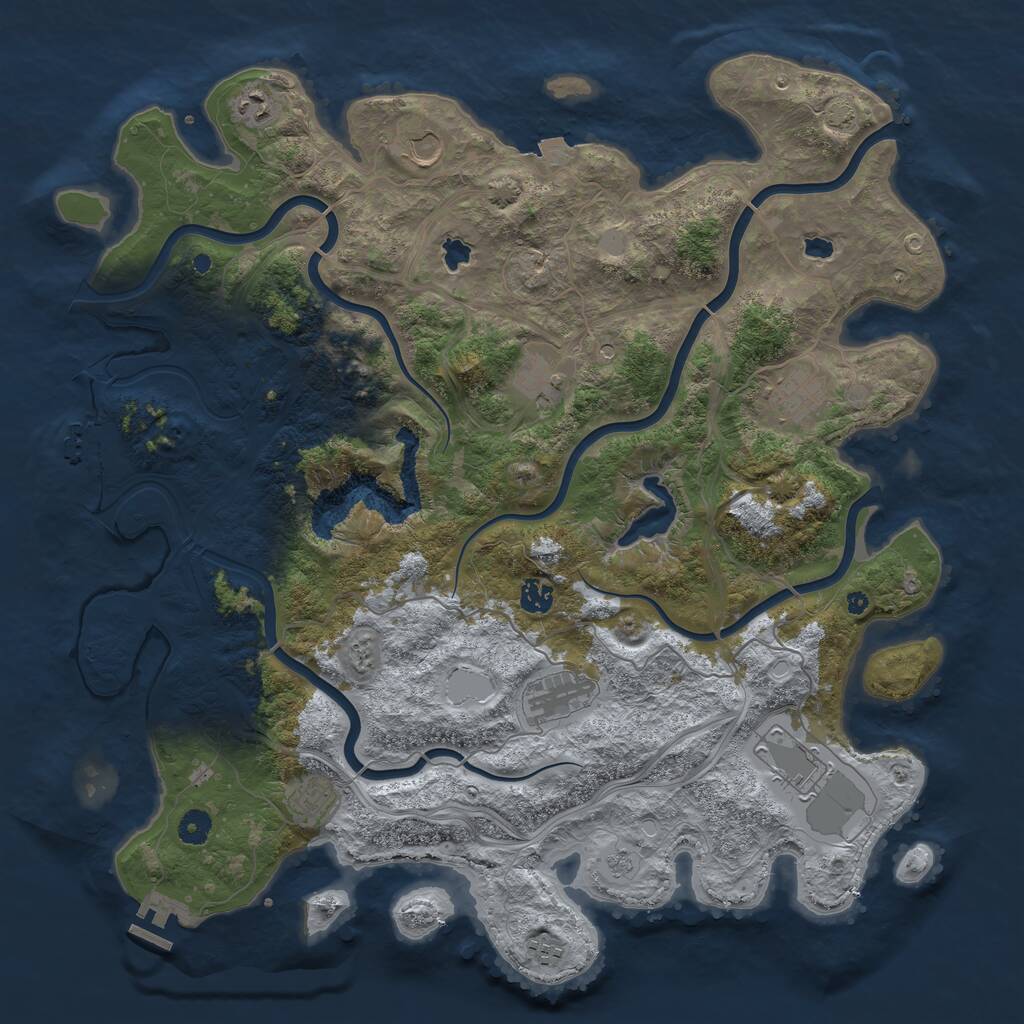 Rust Map: Procedural Map, Size: 4500, Seed: 1078, 15 Monuments