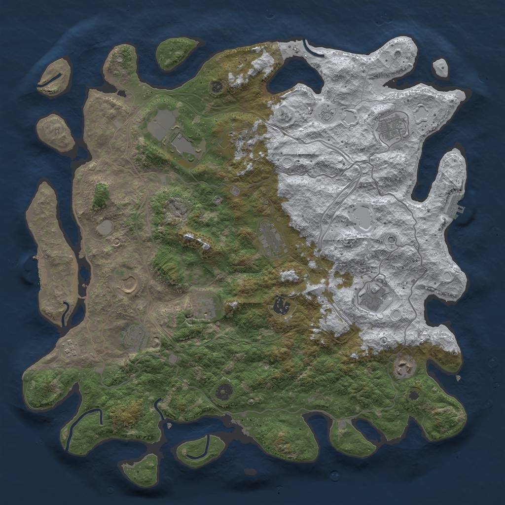 Rust Map: Procedural Map, Size: 4500, Seed: 1259331124, 20 Monuments