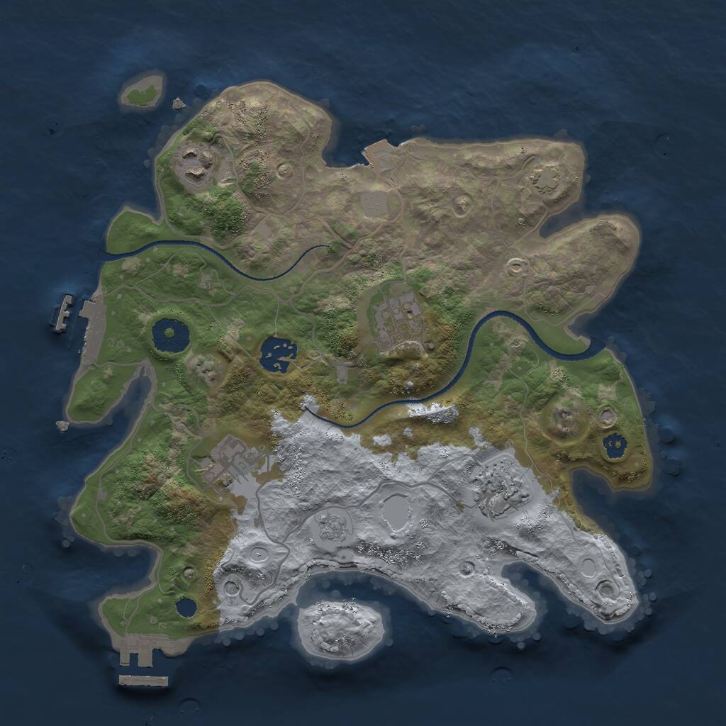 Rust Map: Procedural Map, Size: 3000, Seed: 1552, 11 Monuments