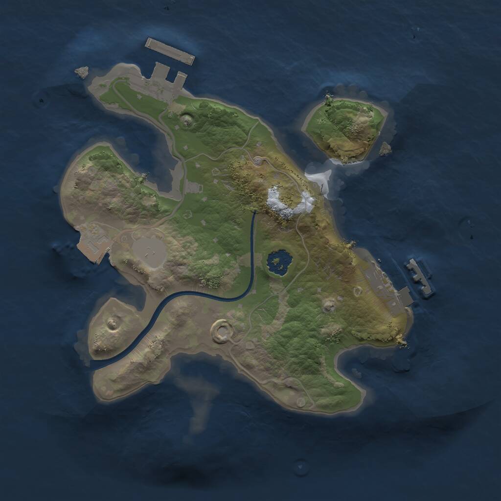 Rust Map: Procedural Map, Size: 2000, Seed: 78581, 3 Monuments