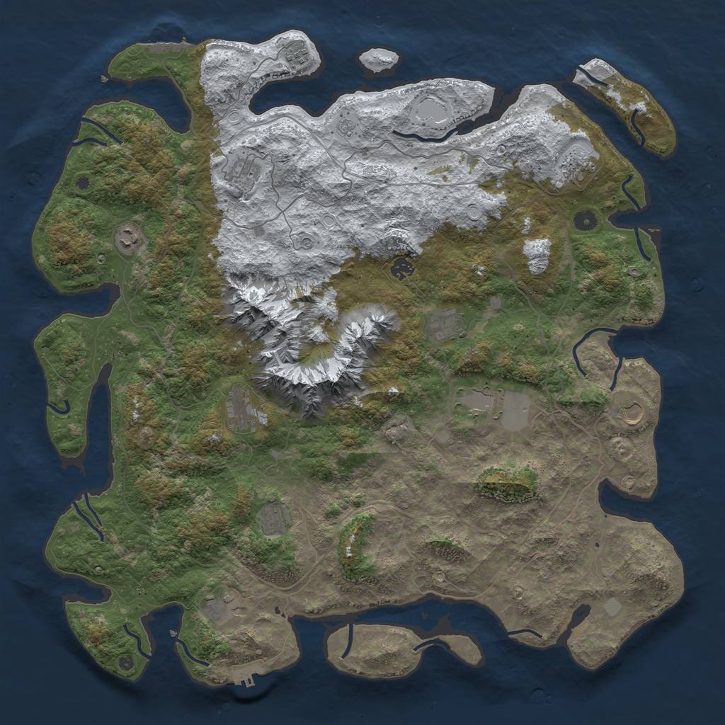 Rust Map: Procedural Map, Size: 5000, Seed: 15860070, 20 Monuments
