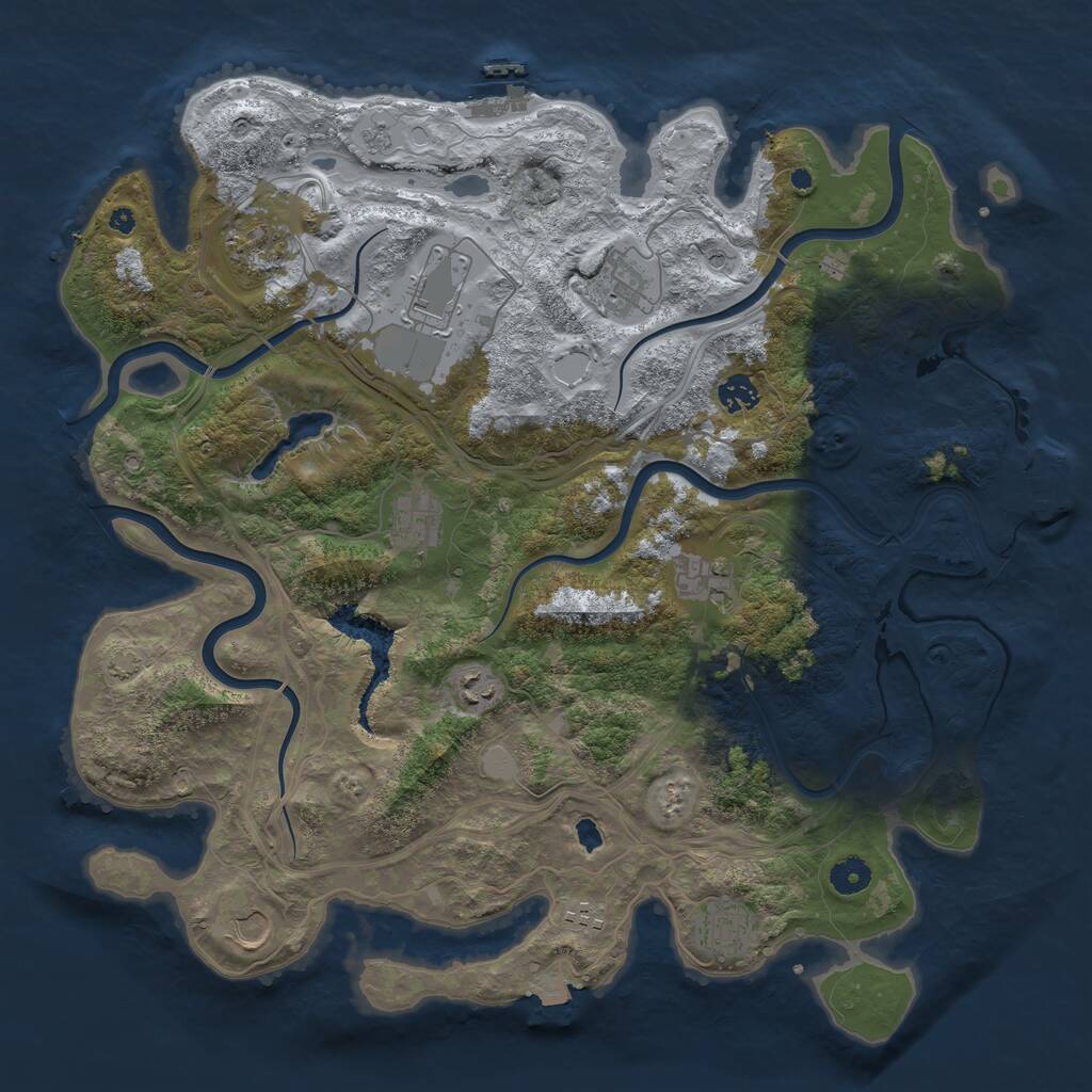 Rust Map: Procedural Map, Size: 4250, Seed: 21797, 16 Monuments