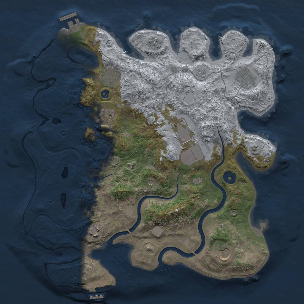 Rust Map: Procedural Map, Size: 3500, Seed: 26305, 13 Monuments