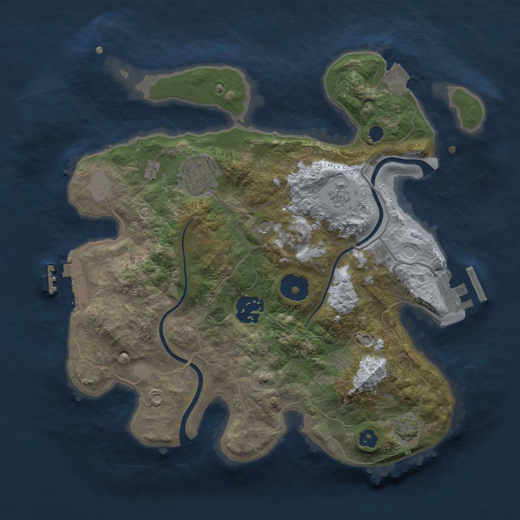 Rust Map: Procedural Map, Size: 2800, Seed: 40, 8 Monuments