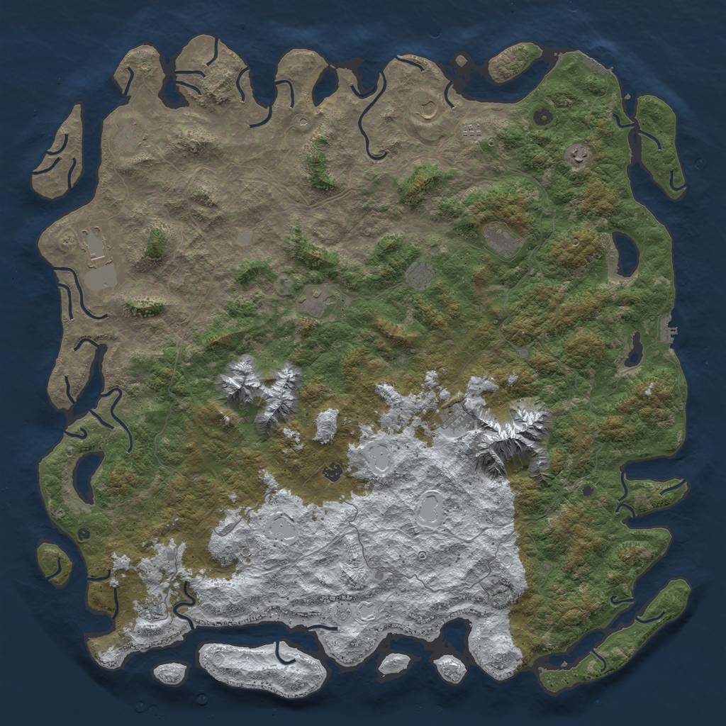 Rust Map: Procedural Map, Size: 6000, Seed: 2144344647, 20 Monuments