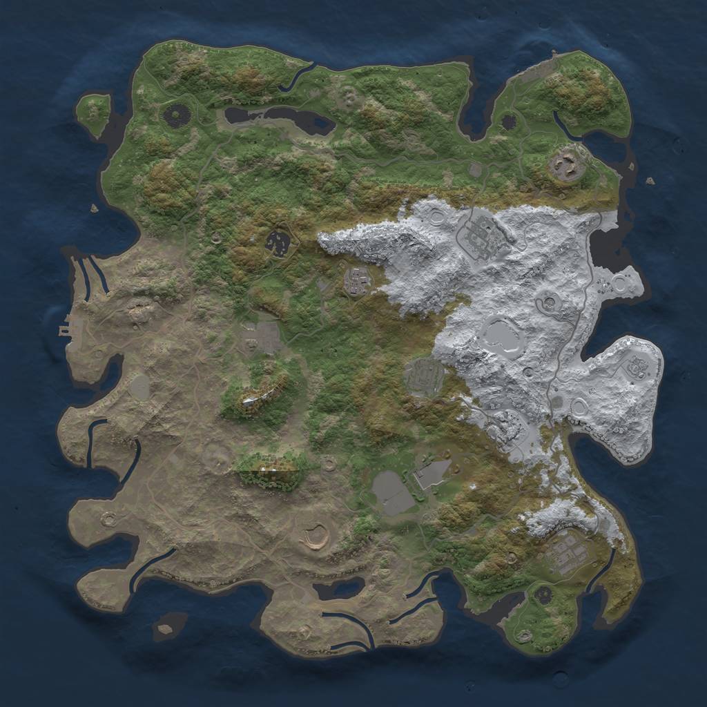 Rust Map: Procedural Map, Size: 4200, Seed: 1536093844, 19 Monuments