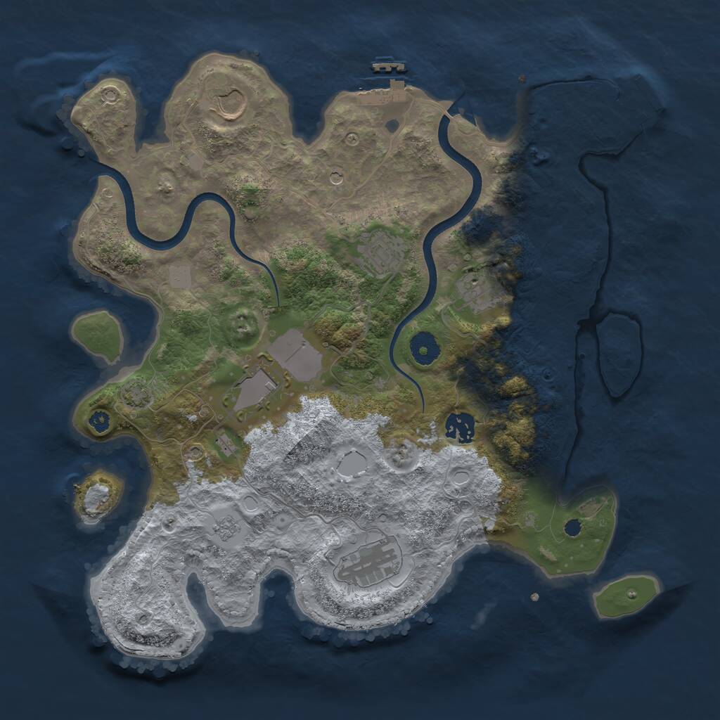 Rust Map: Procedural Map, Size: 3500, Seed: 12311997, 12 Monuments