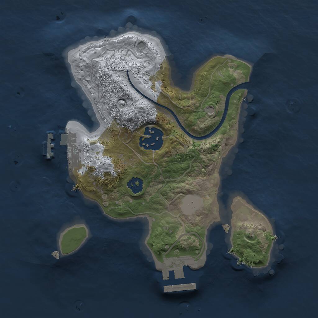 Rust Map: Procedural Map, Size: 2000, Seed: 2931, 4 Monuments