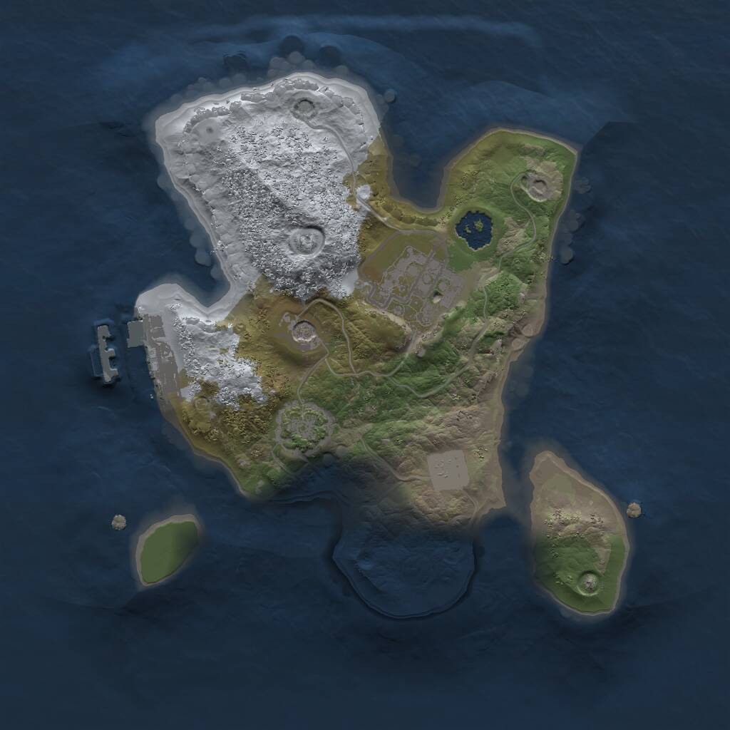 Rust Map: Procedural Map, Size: 2000, Seed: 2931, 5 Monuments