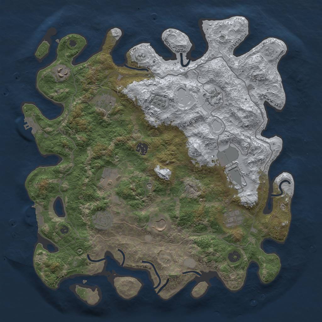 Rust Map: Procedural Map, Size: 4000, Seed: 156714754, 19 Monuments