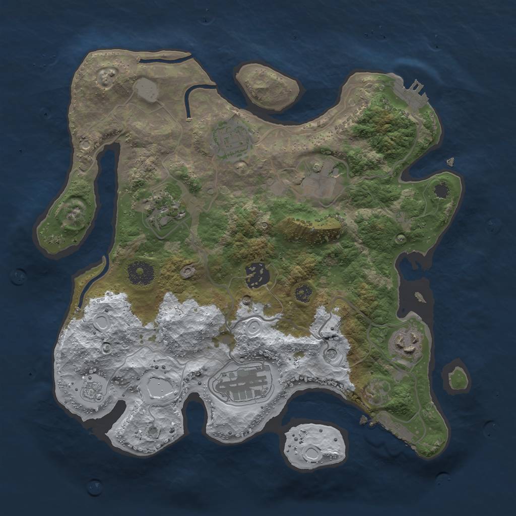 Rust Map: Procedural Map, Size: 3000, Seed: 971771, 15 Monuments