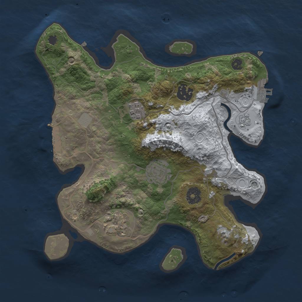 Rust Map: Procedural Map, Size: 2750, Seed: 89924531, 12 Monuments
