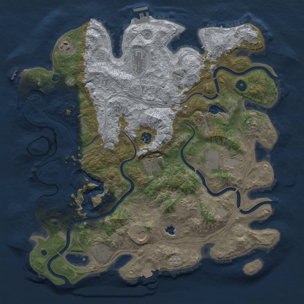 Rust Map: Procedural Map, Size: 4250, Seed: 576291751, 15 Monuments