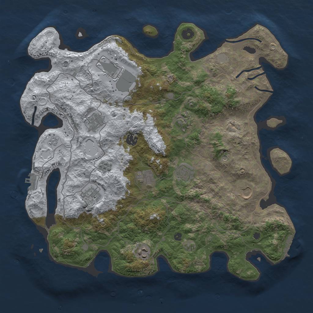 Rust Map: Procedural Map, Size: 4000, Seed: 1426239911, 19 Monuments