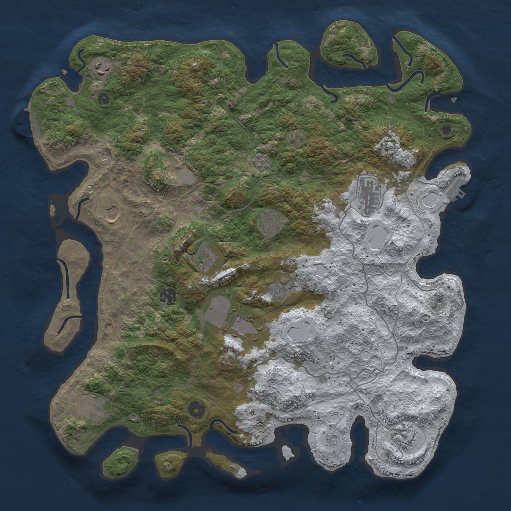 Rust Map: Procedural Map, Size: 4500, Seed: 67833, 20 Monuments