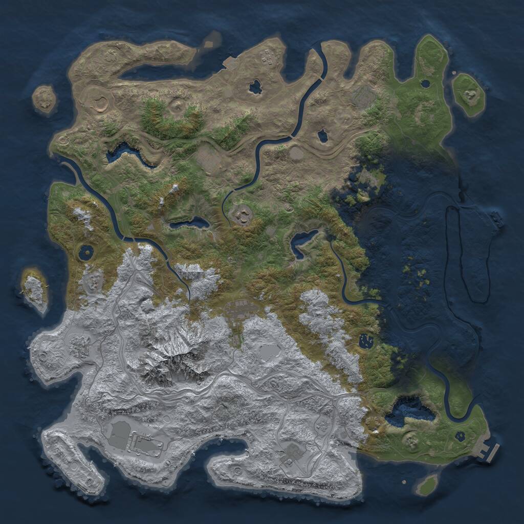 Rust Map: Procedural Map, Size: 5125, Seed: 2147483647, 17 Monuments