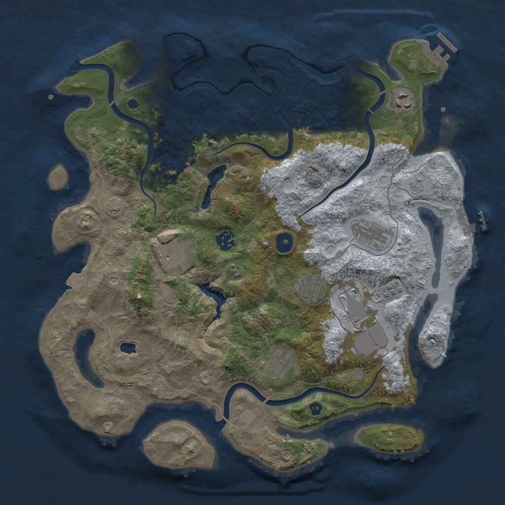 Rust Map: Procedural Map, Size: 4000, Seed: 880159158, 14 Monuments