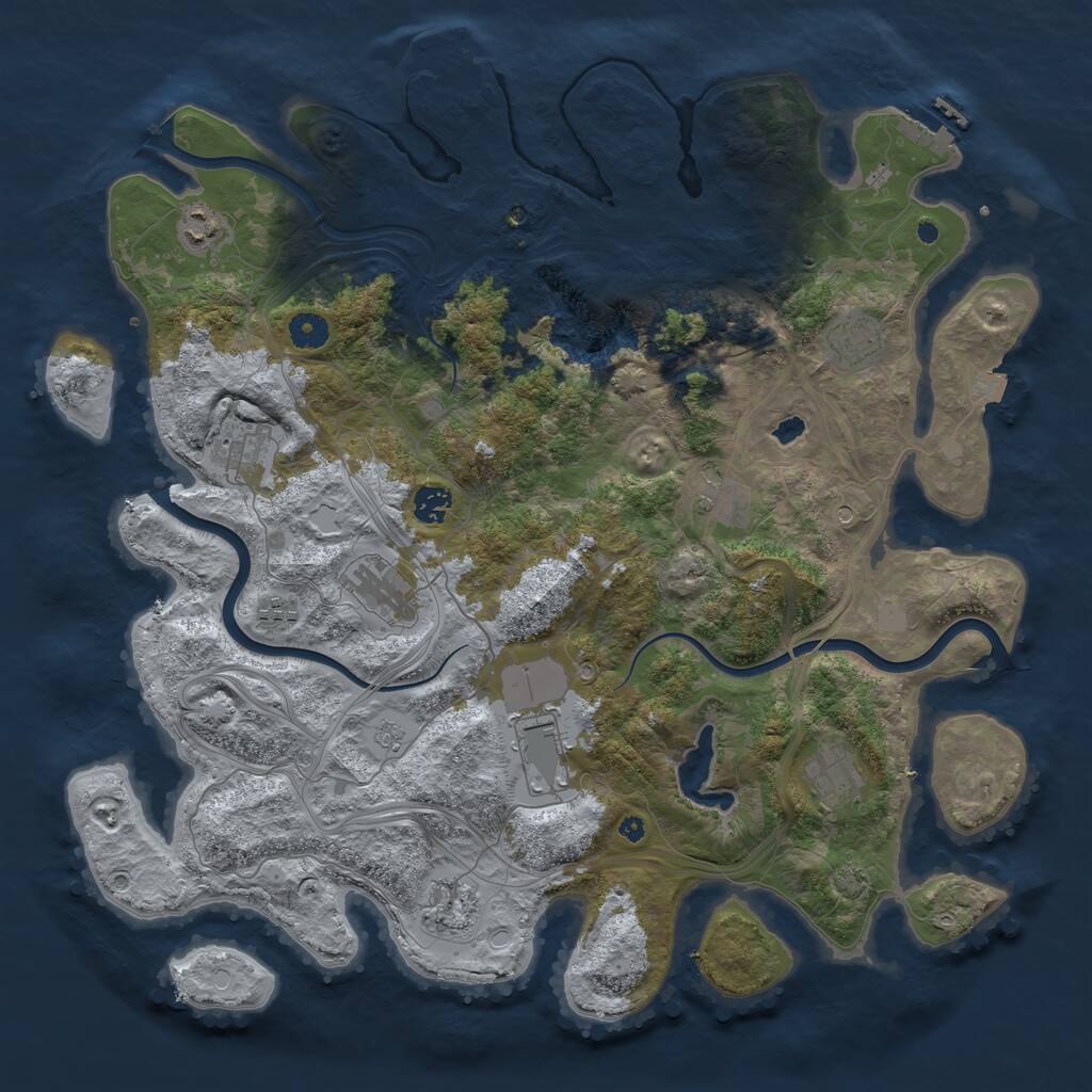 Rust Map: Procedural Map, Size: 4300, Seed: 6969, 16 Monuments