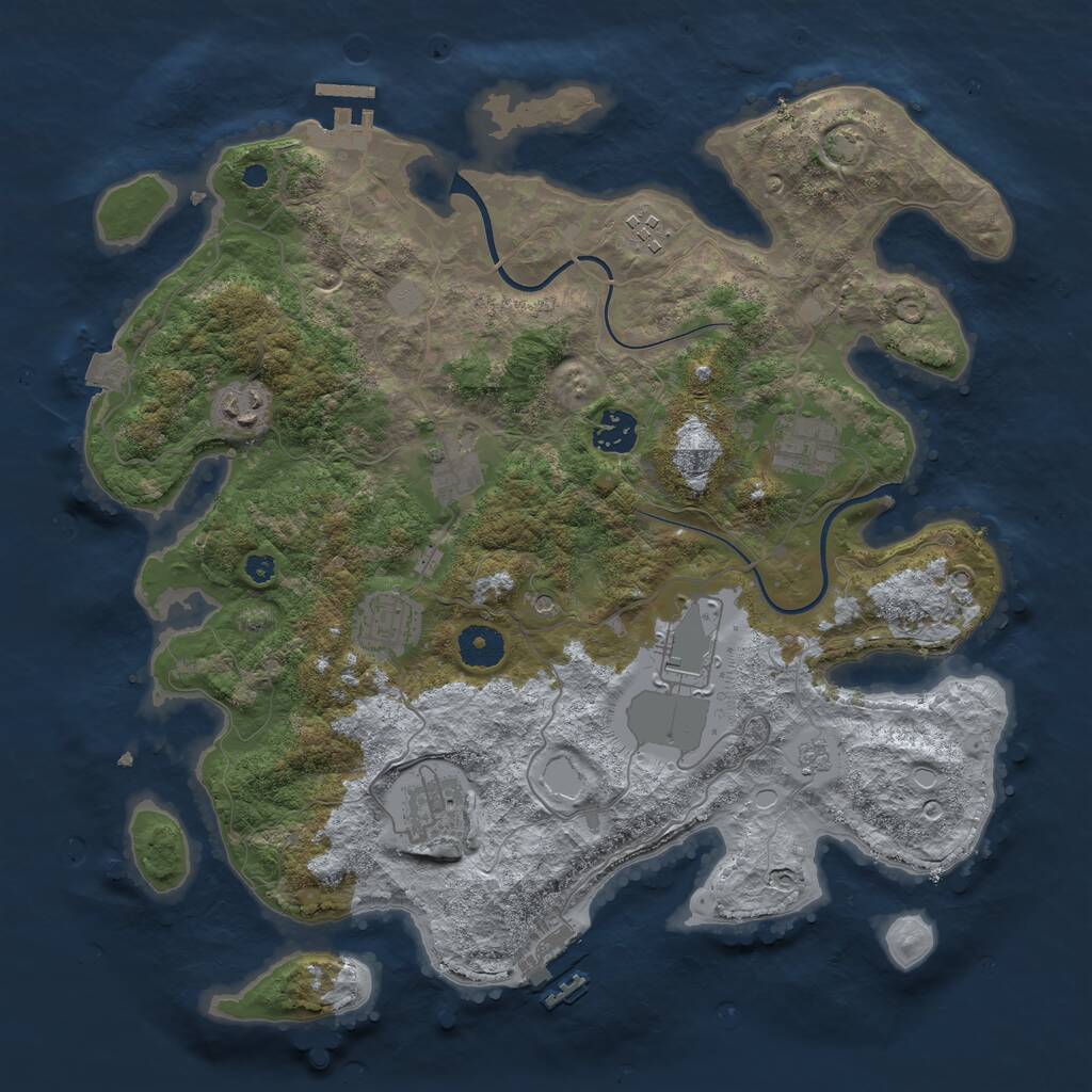 Rust Map: Procedural Map, Size: 3700, Seed: 2022080416, 14 Monuments