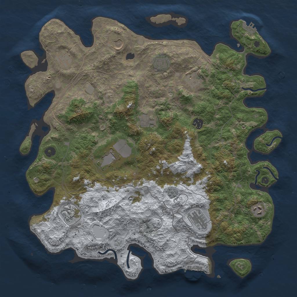 Rust Map: Procedural Map, Size: 4250, Seed: 2065488190, 20 Monuments