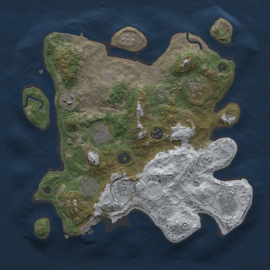 Rust Map: Procedural Map, Size: 3200, Seed: 5896314, 17 Monuments