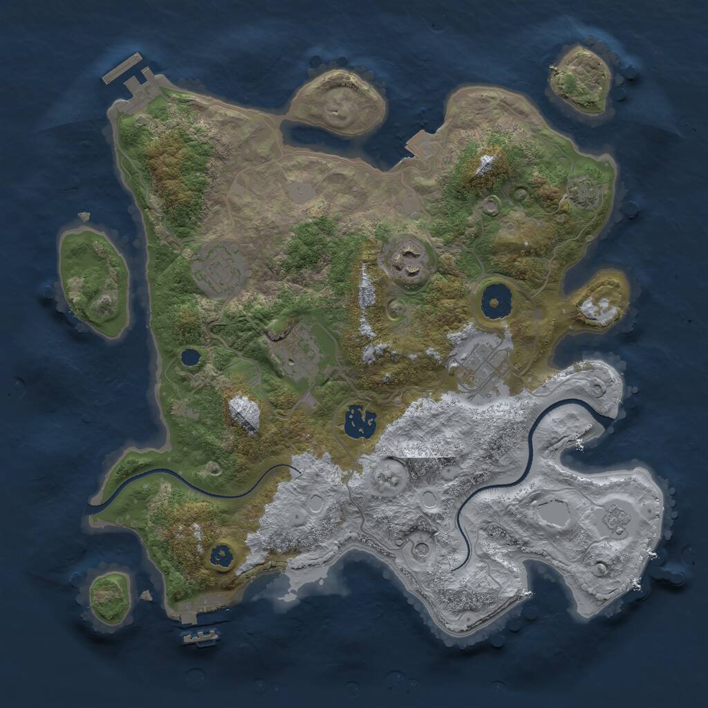 Rust Map: Procedural Map, Size: 3200, Seed: 5896314, 11 Monuments