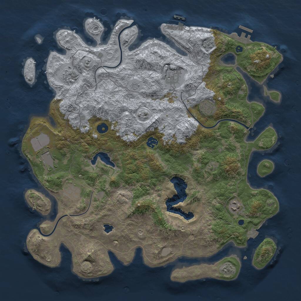 Rust Map: Procedural Map, Size: 4200, Seed: 220407020, 14 Monuments