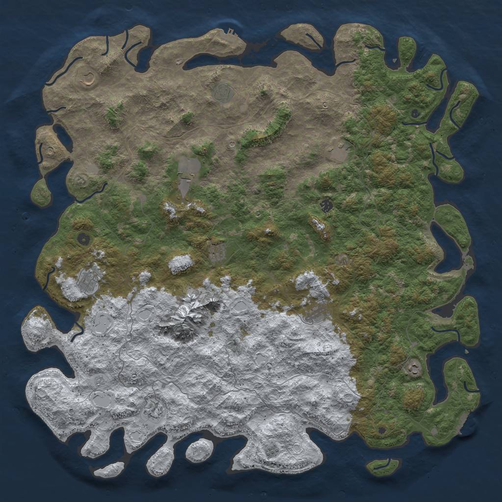 Rust Map: Procedural Map, Size: 6000, Seed: 6456, 20 Monuments