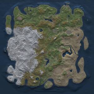 Thumbnail Rust Map: Procedural Map, Size: 4500, Seed: 411964463, 16 Monuments