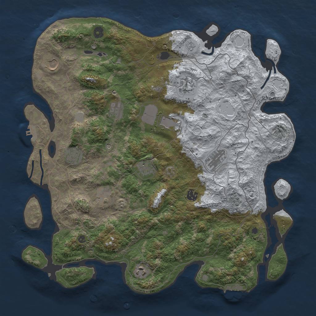 Rust Map: Procedural Map, Size: 4250, Seed: 2066745612, 20 Monuments