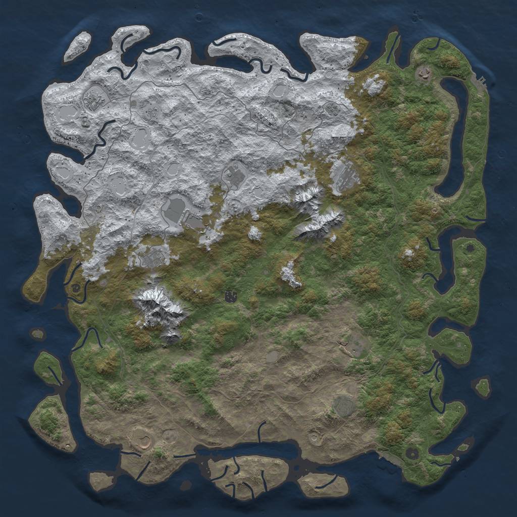 Rust Map: Procedural Map, Size: 6000, Seed: 34578, 20 Monuments