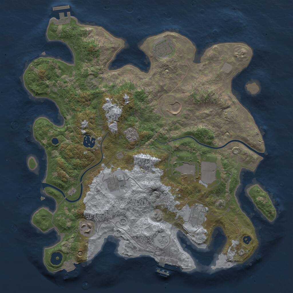 Rust Map: Procedural Map, Size: 3500, Seed: 300842271, 14 Monuments