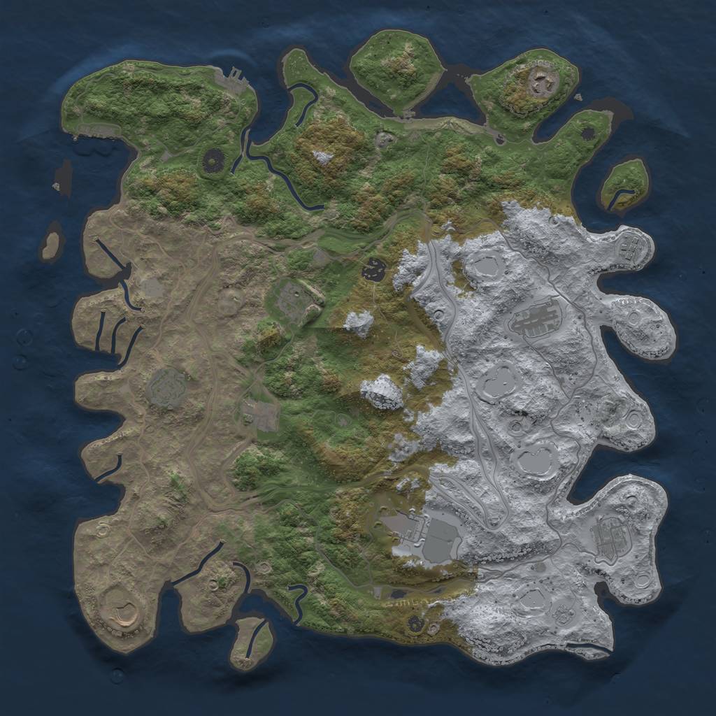 Rust Map: Procedural Map, Size: 4500, Seed: 767676, 17 Monuments