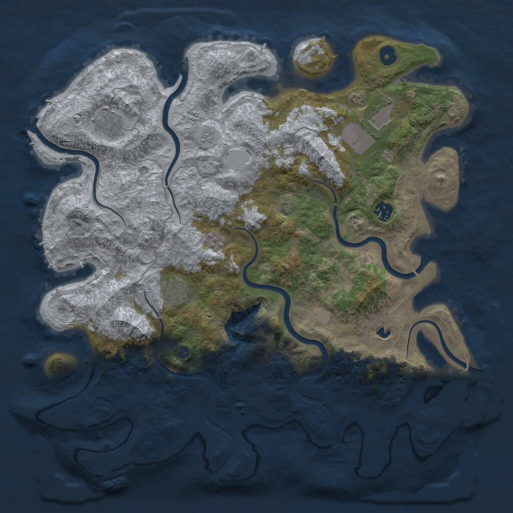 Rust Map: Procedural Map, Size: 4200, Seed: 1113070, 11 Monuments