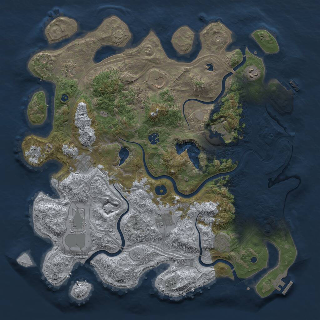 Rust Map: Procedural Map, Size: 4250, Seed: 93667849, 16 Monuments