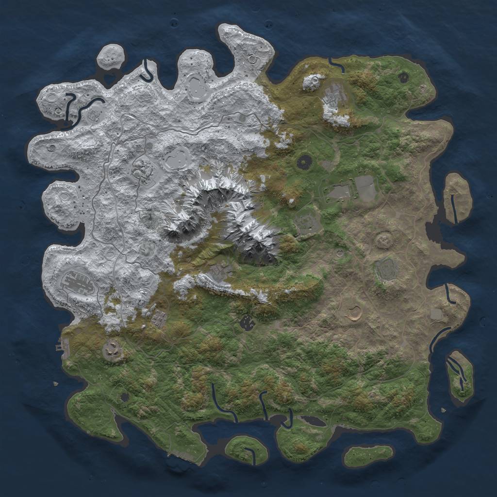 Rust Map: Procedural Map, Size: 5000, Seed: 234234, 20 Monuments