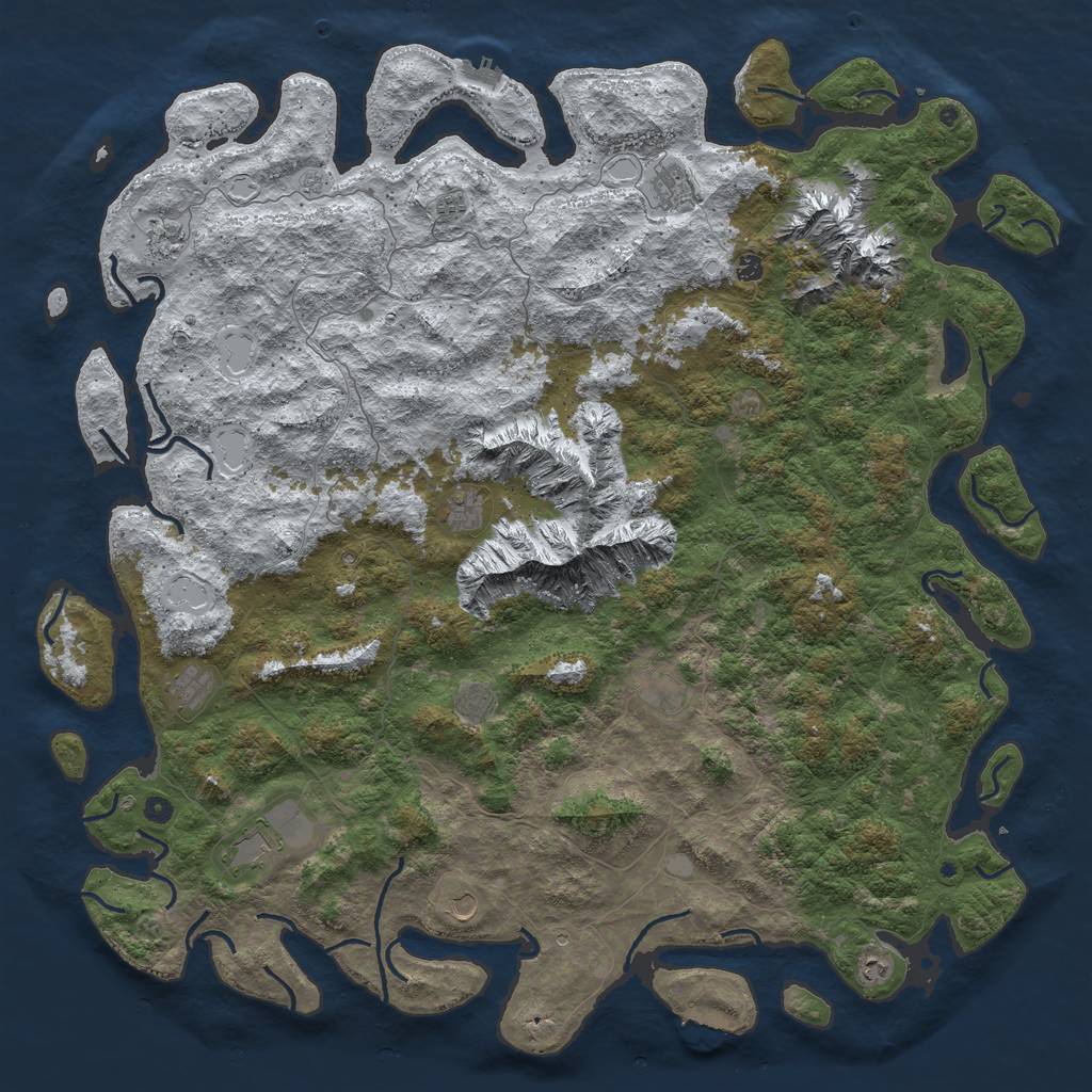 Rust Map: Procedural Map, Size: 6000, Seed: 4600, 20 Monuments