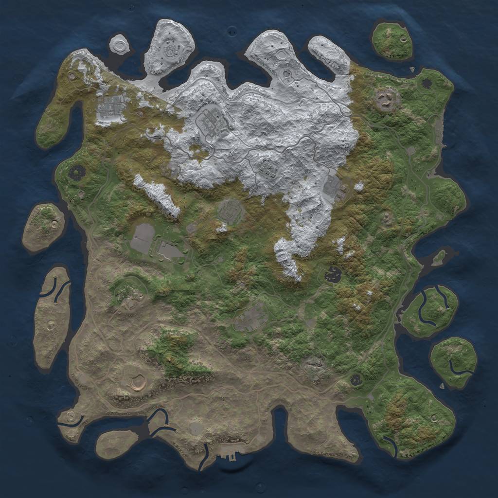 Rust Map: Procedural Map, Size: 4500, Seed: 2356, 20 Monuments
