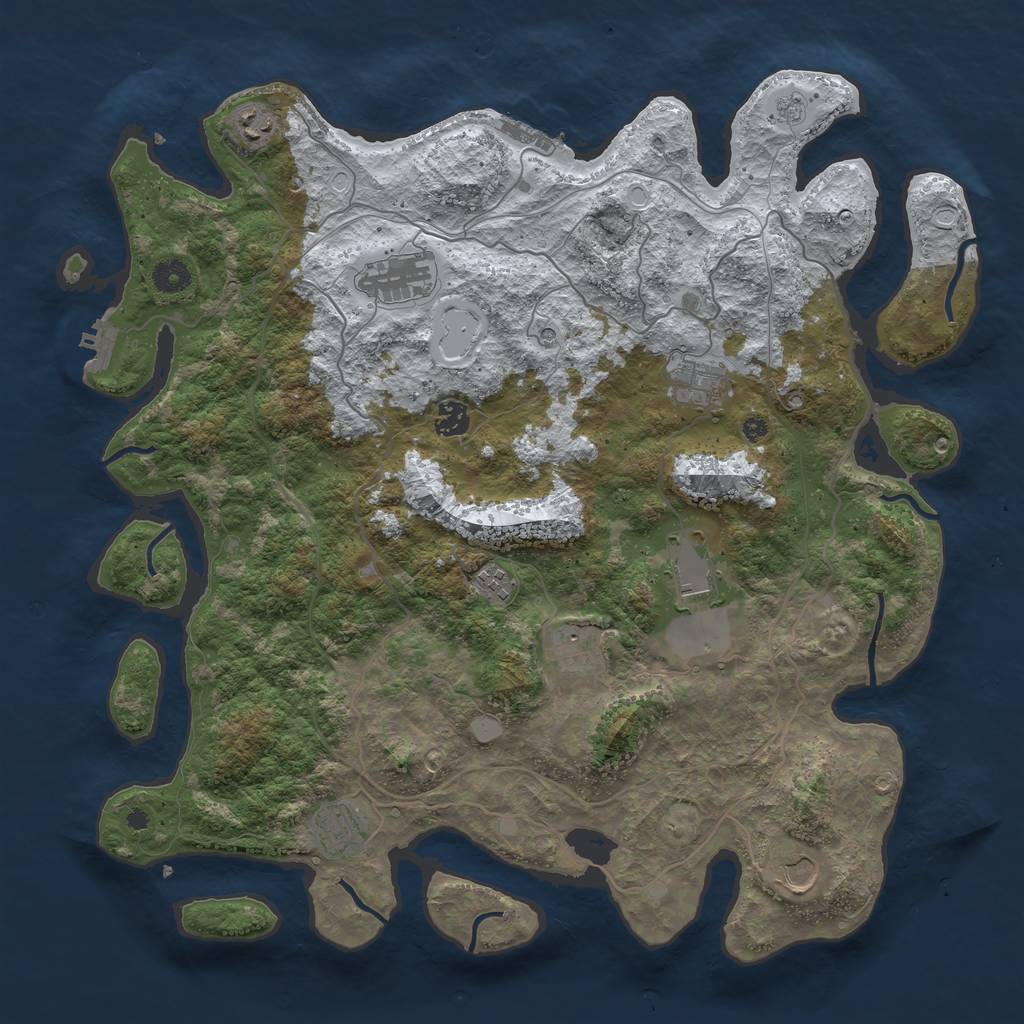 Rust Map: Procedural Map, Size: 4250, Seed: 220407010, 18 Monuments