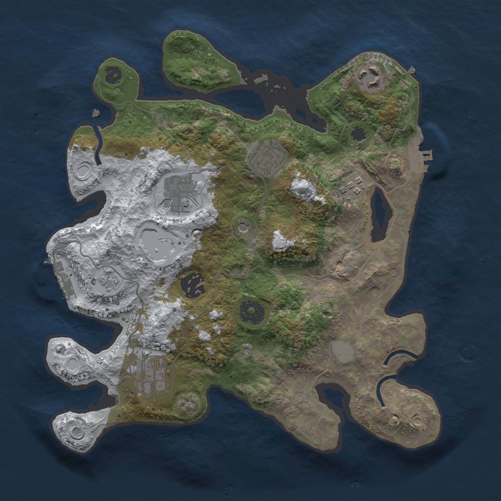 Rust Map: Procedural Map, Size: 3000, Seed: 99436, 15 Monuments