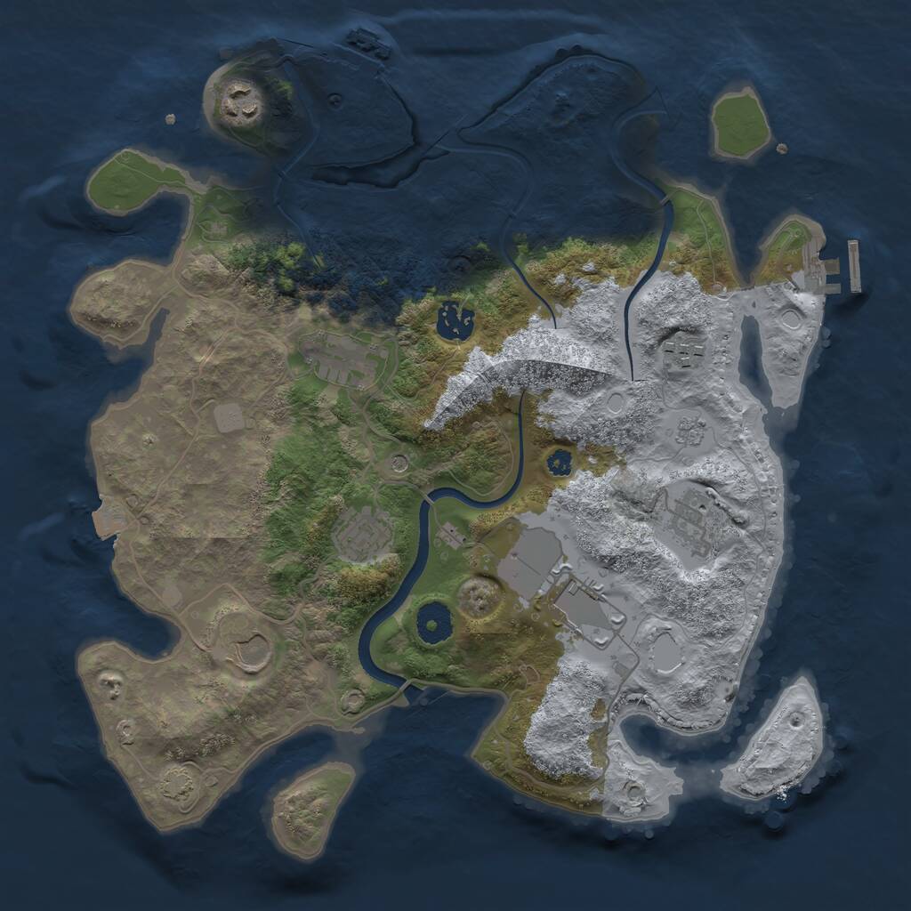 Rust Map: Procedural Map, Size: 3500, Seed: 230324, 14 Monuments