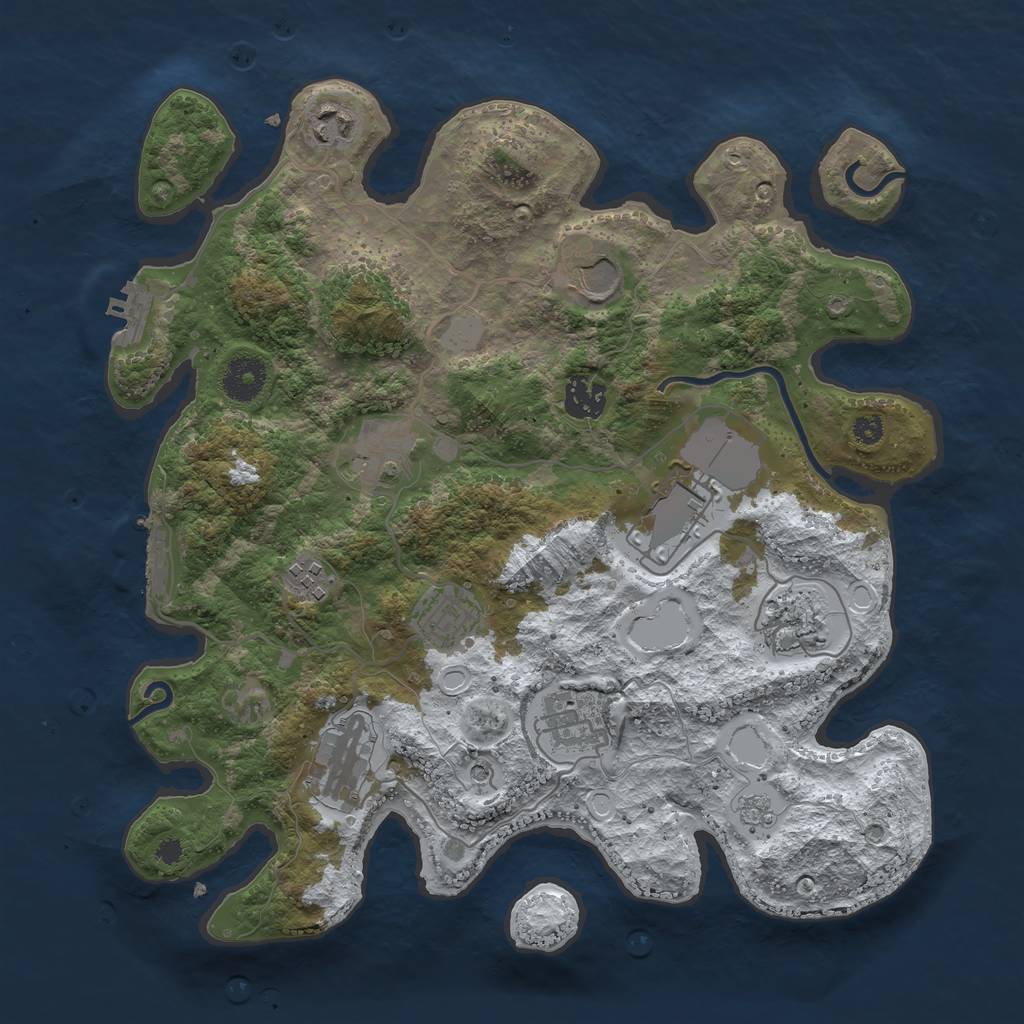 Rust Map: Procedural Map, Size: 3500, Seed: 507065989, 19 Monuments