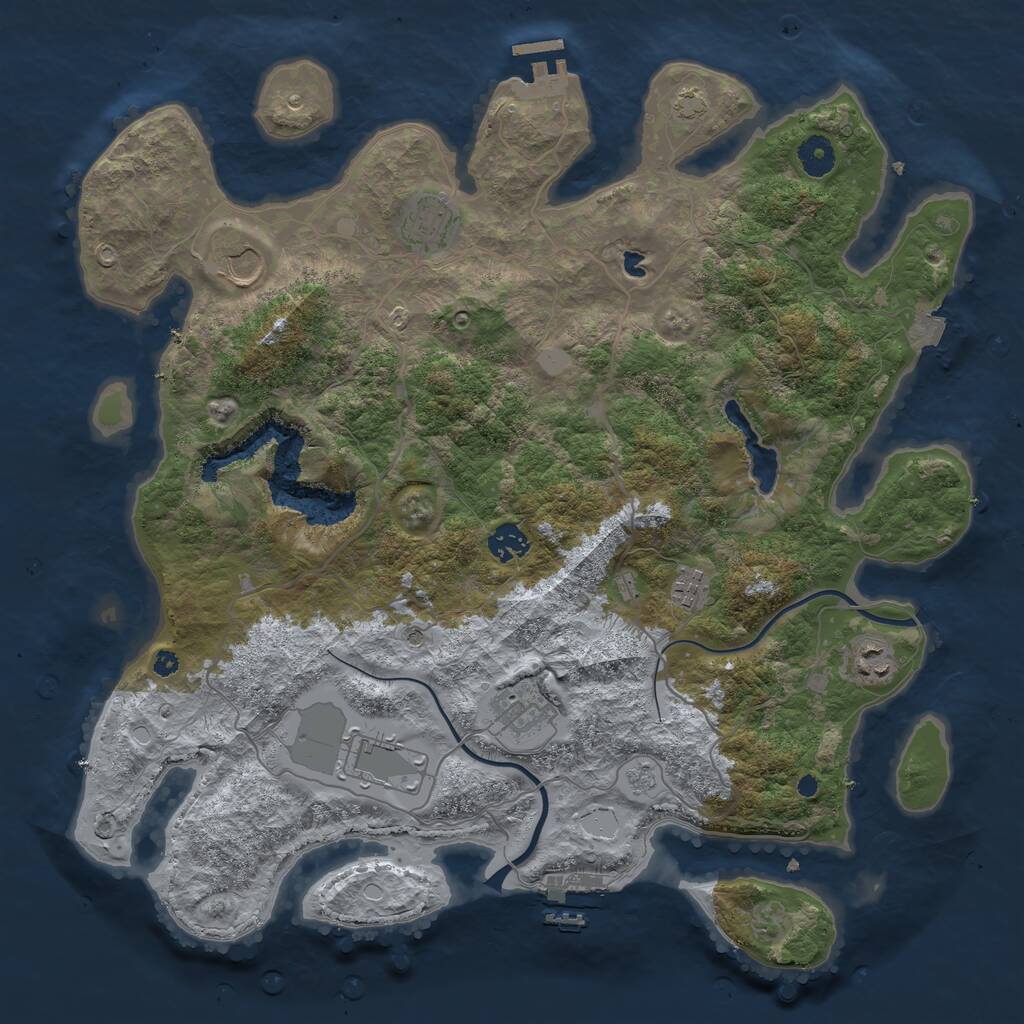 Rust Map: Procedural Map, Size: 4000, Seed: 682324823, 13 Monuments