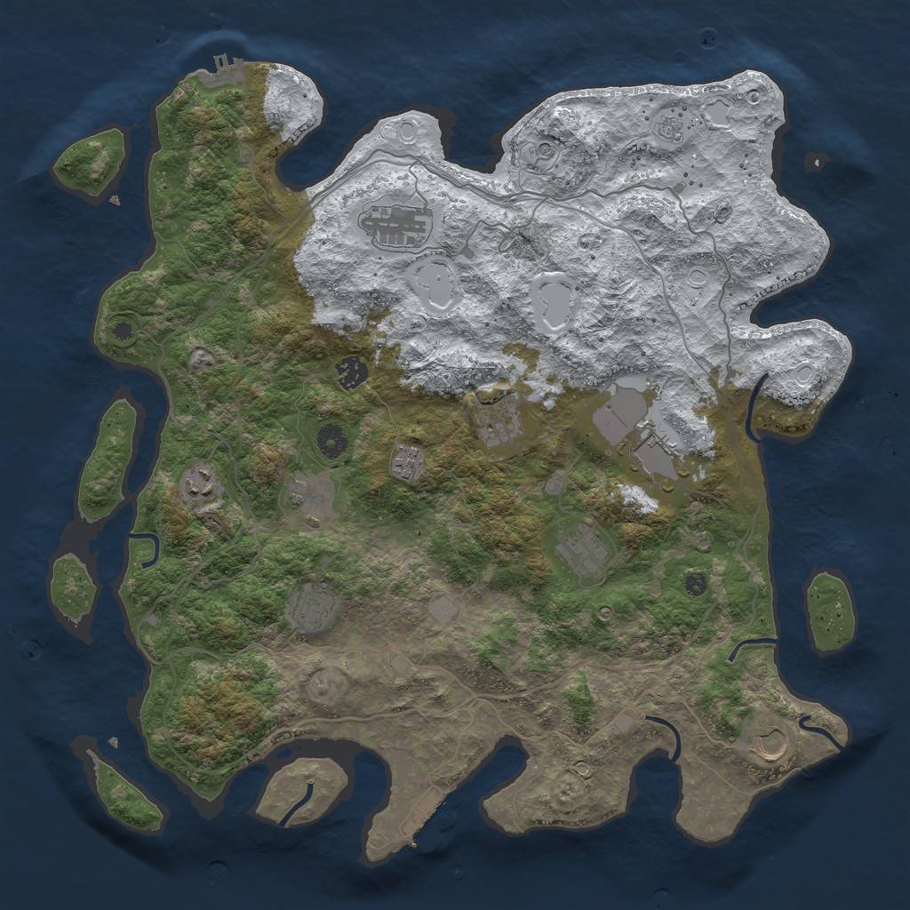 Rust Map: Procedural Map, Size: 4250, Seed: 1244821887, 19 Monuments