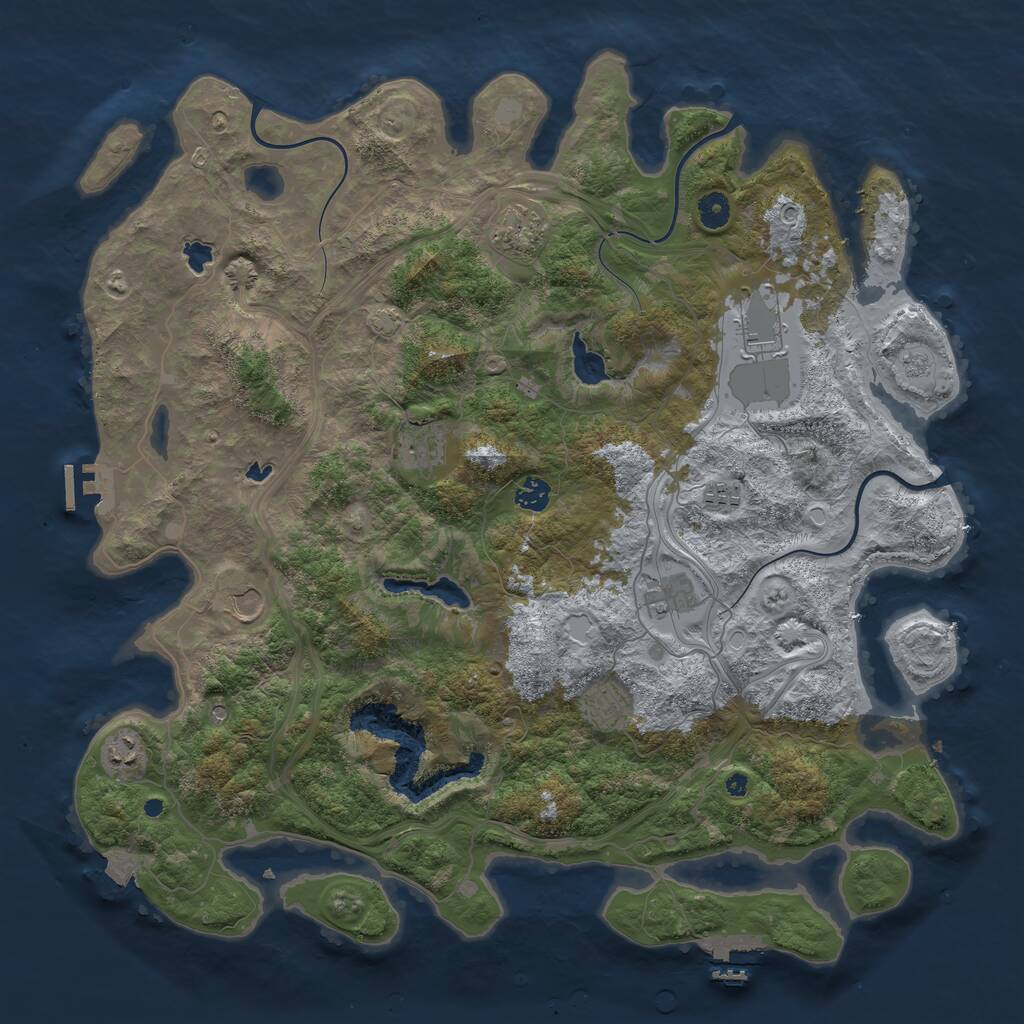 Rust Map: Procedural Map, Size: 4500, Seed: 49173014, 15 Monuments