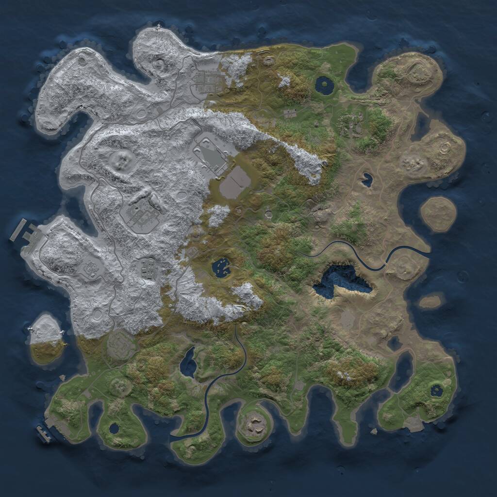 Rust Map: Procedural Map, Size: 4000, Seed: 5547334, 14 Monuments